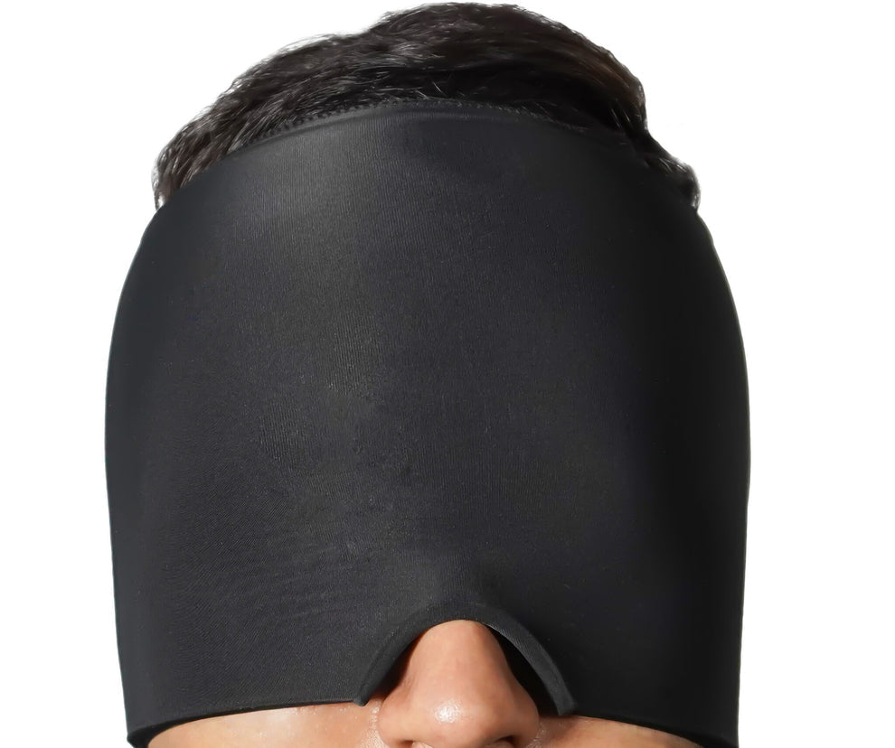 Migraine Relief Cap, Soothing Headache Hat Ice Pack Mask, Face Cold Compress Cooling Gel Head Wrap Products for Tension, Stress & Hangover